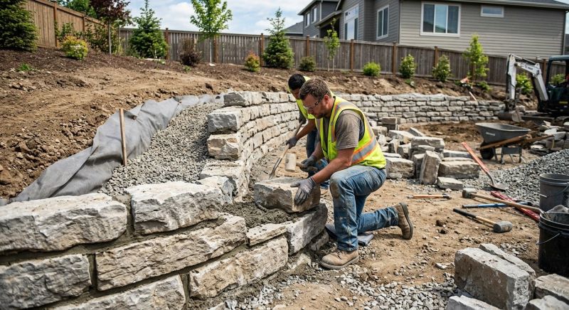 Block Retaining Wall Installation in Sonoma County, CA