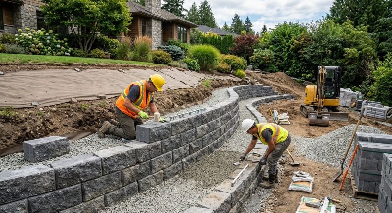 Block Retaining Wall Installation in Volusia County, FL