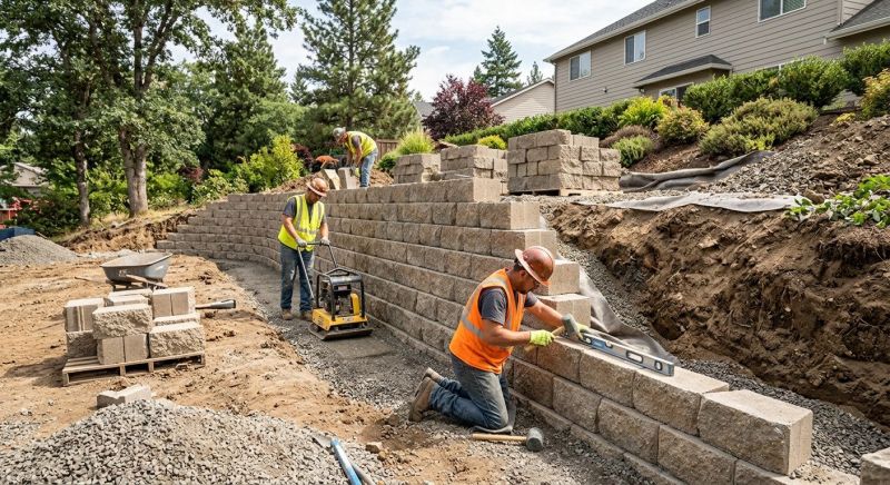 Retention Wall Installation in Santa Rosa, CA